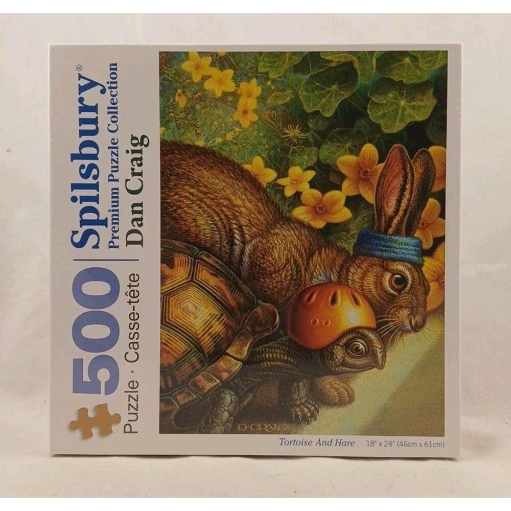 Spilsbury 500 Piece Jigsaw Puzzle-"TORTOISE AND HARE" by Dan Craig-NEW/SEALED!